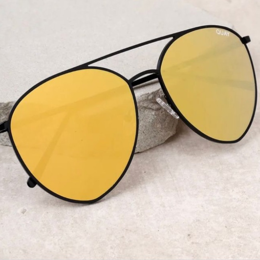 Quay Indigo Black & Gold Aviators